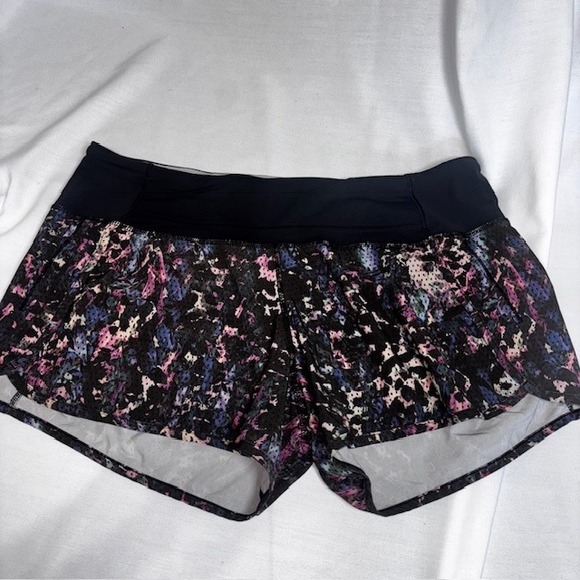 lululemon athletica Pants - Lululemon Run Time Short Multi Color Abstract Floral Mesh Running Shorts Size 10